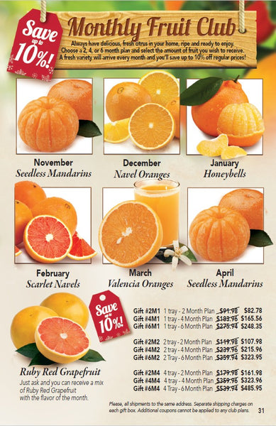 Fruit of the Month Clubs , 4 Months of Citrus deliveries - Hyatt Fruit Company of Indian River County, Florida
