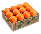 A box of 12 fresh Satsuma Mandarins showcasing their vibrant orange color and bumpy skin.