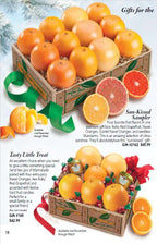 Gift Boxes of Oranges and Grapefruit Sweets and Marmalade pictured on a catalog page from Hyatt Fruit Company.
